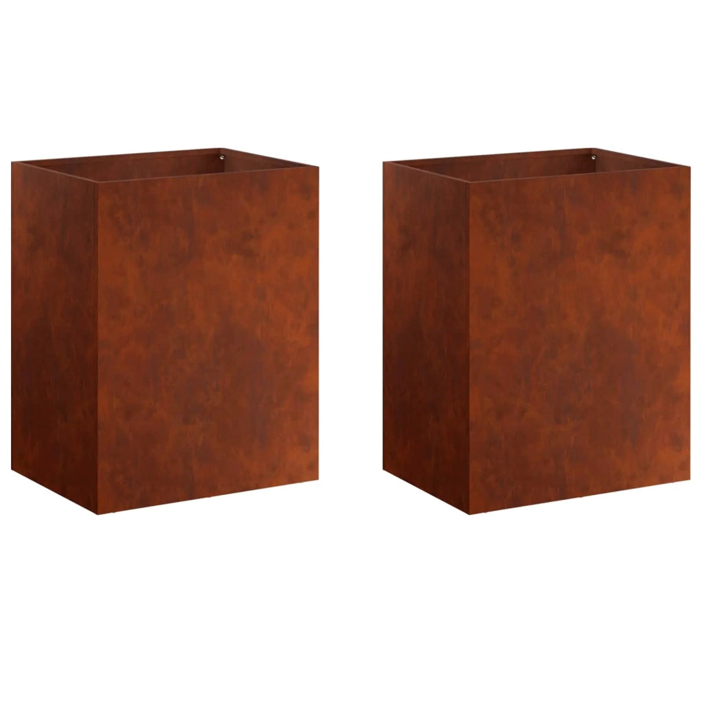 Vaso da giardino 2 pz Ruggine 40 x 30 x 50 cm Acciaio Corten 8005497