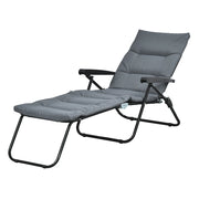 Transat pliable inclinabile 6 posizioni con materasso ¨C Minimal ¨C grigio acciaio polyester