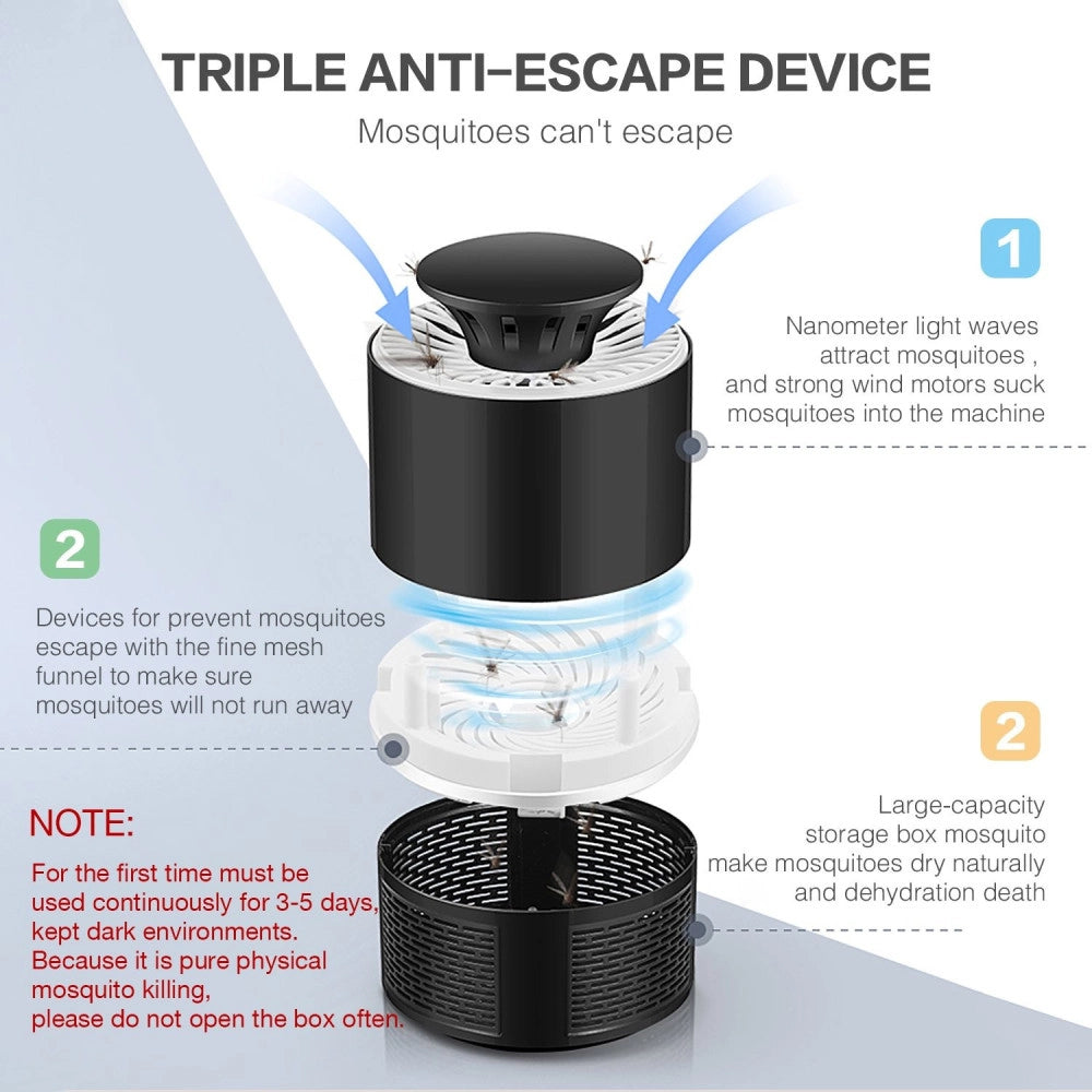 Trade Shop - Zanzariera Elettrica Lampada Antizanzara Usb Portatile Anti Insetti E Zanzare -