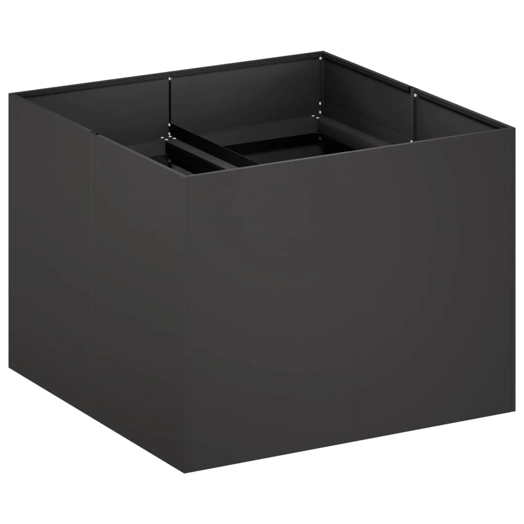 Vaso da giardino Nero 80 x 80 x 60 cm Acciaio laminato a freddo 8005918