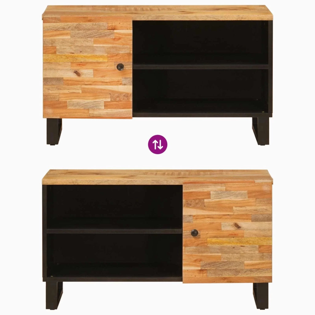Mobile TV Marrone 80 x 33 x 46 cm Legno di mango massello