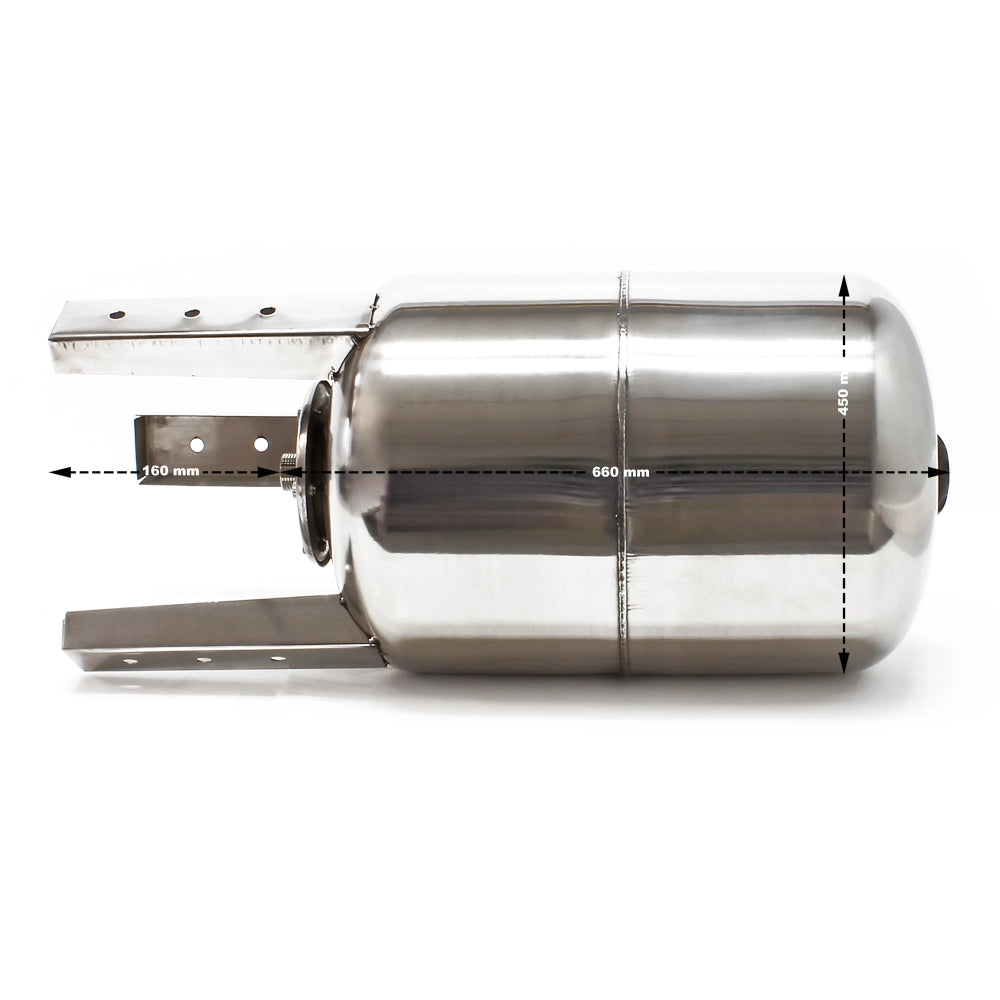 Vaso di espansione 100 l verticale acciaio inox per impianti idrici, sistemi autoclave, membrana EPDM