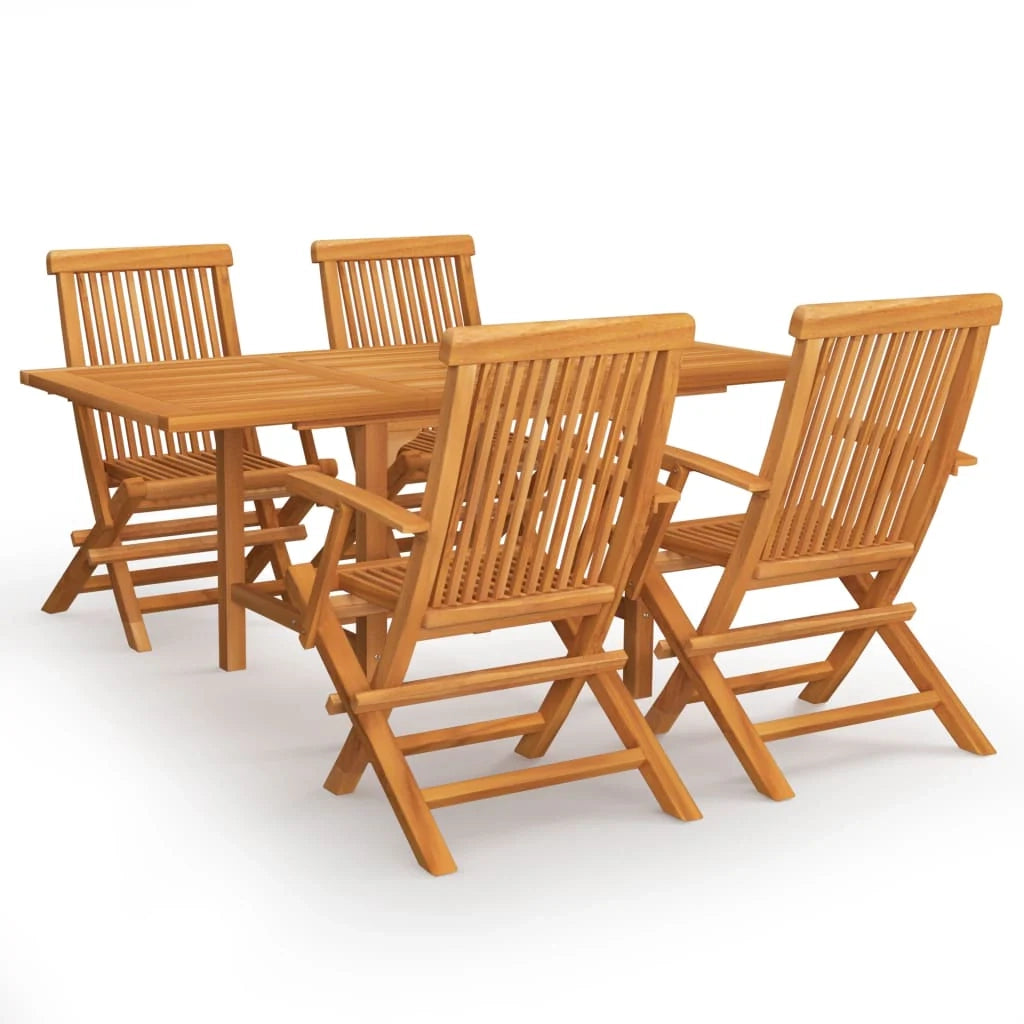 Set di mobili da giardino mobili da esterno 5 pezzi legno massello di teak 02_0016576