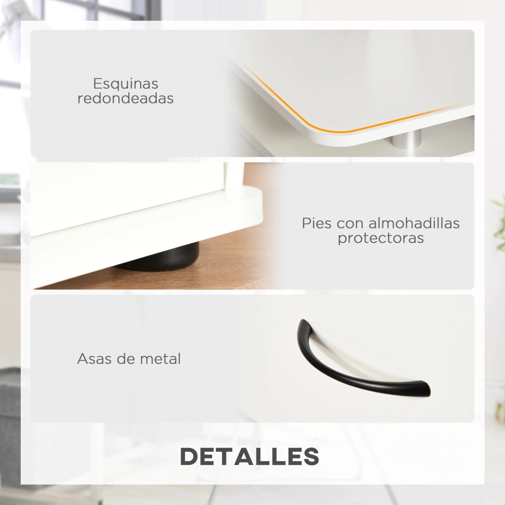 Scrivania con scaffale e cassetti ¨C Zephmum ¨C Bianco 120x55x85 cm