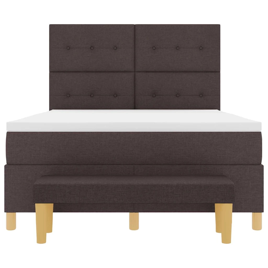 Letto a molle con testiera Marrone Scuro 200 x 160 cm Tessuto 3344313