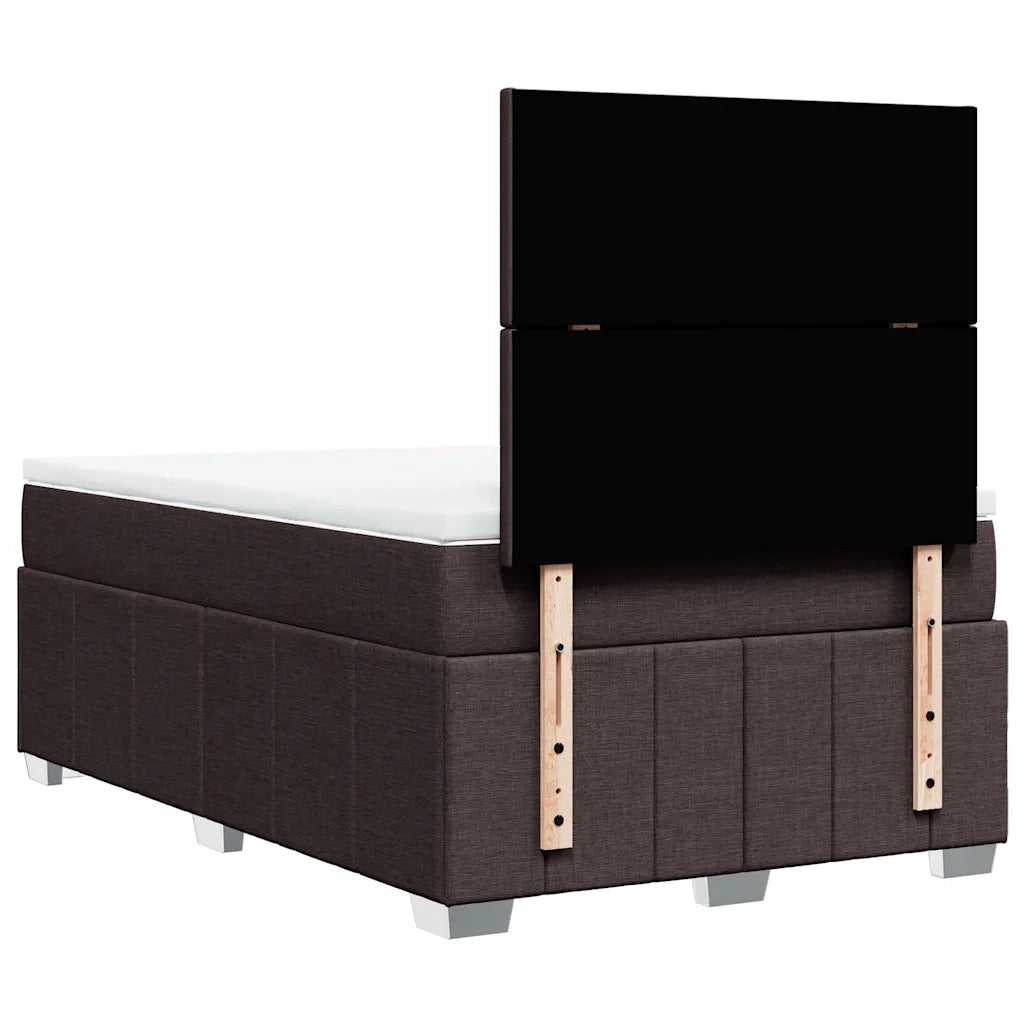 Giroletto a Molle con Materasso Marrone Scuro 120x190cm Tessuto 3291603