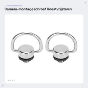Montaggio per camera 2 pezzi - D-rivetto in acciaio inossidabile 1/4 pollici - viti a testa a vite - cavo metallico all'aperto - per stativo/piattaforma di connessione rapida - di alta qualità e duraturo - adattatore per camera