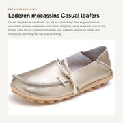 Mocassini in Pelle Gialla per Donne - Slip-On Casual - Pantofole con Cinturino - Suola Piatta - Tacco Ronde - Calzature Comode