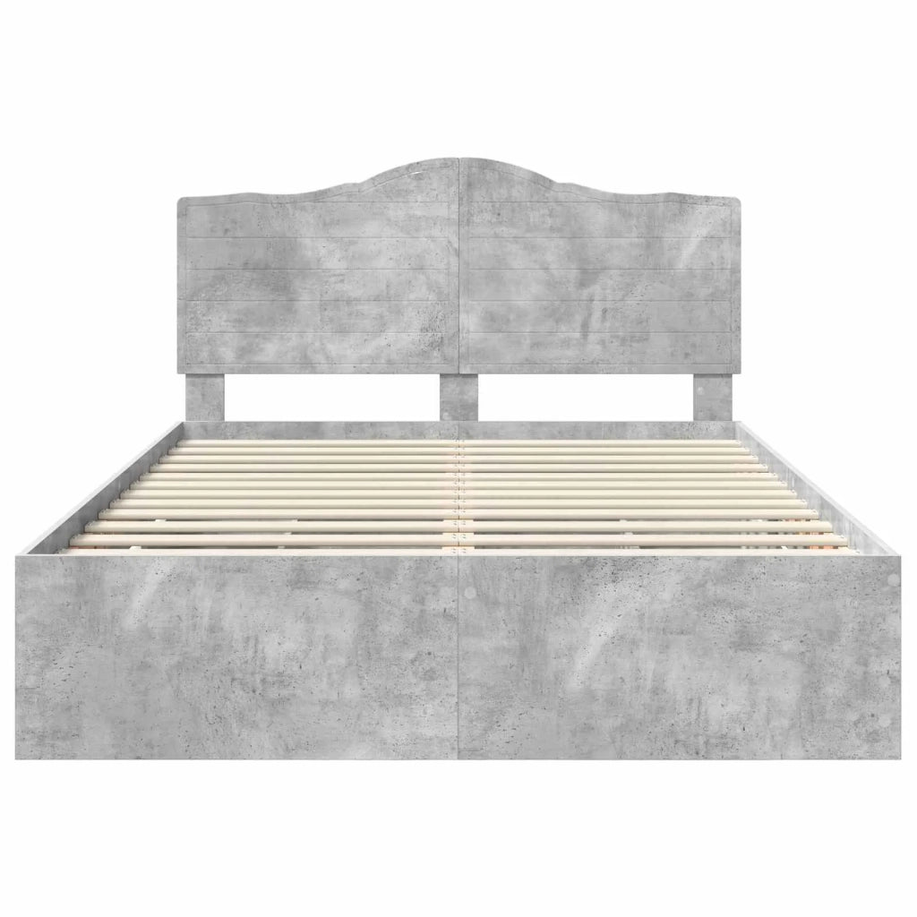 Struttura del letto con cassetto Grigio Cemento 140 x 190 cm 3413418