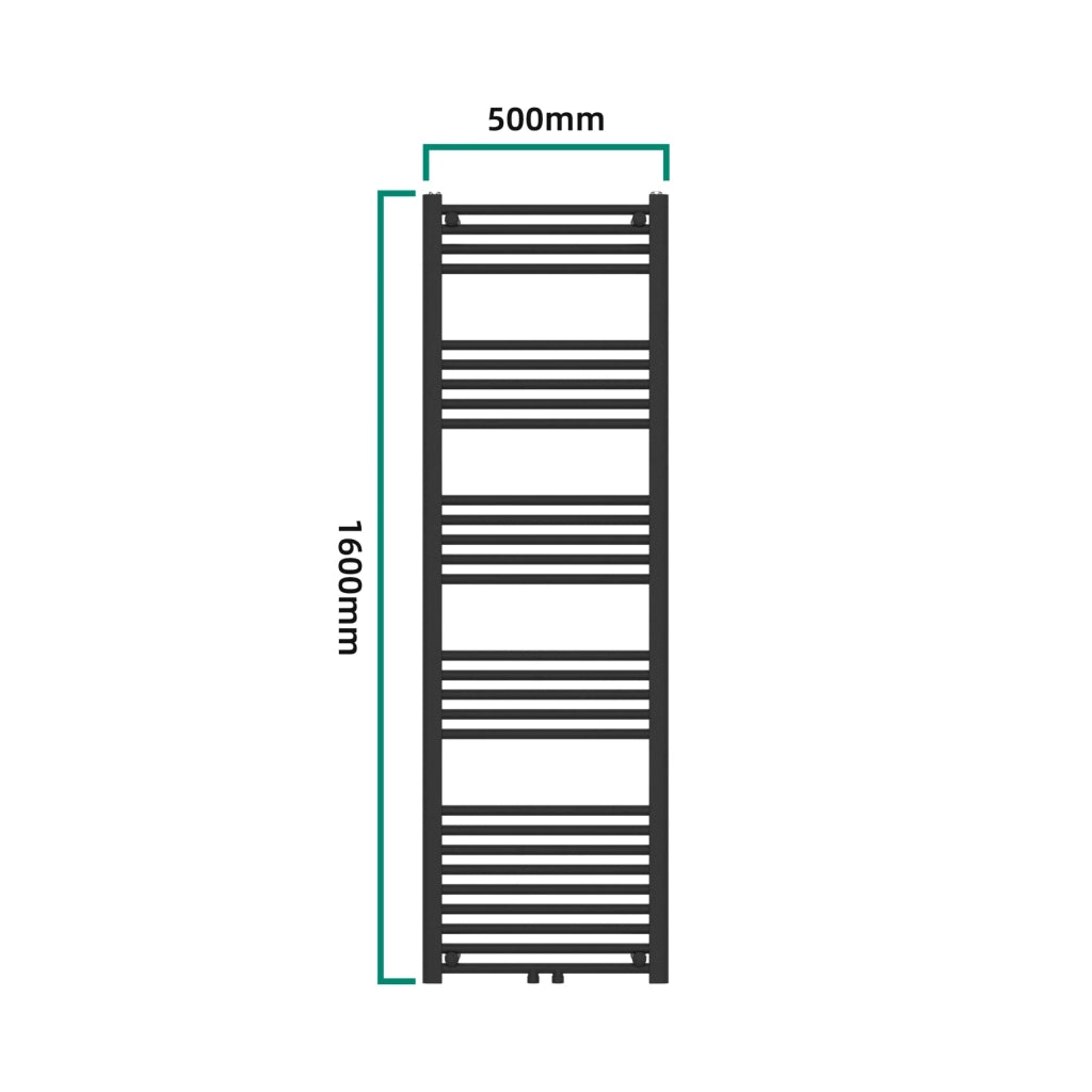Radiatore scaldasalviette da bagno acciaio 160 x 50 cm nero 03_0010428