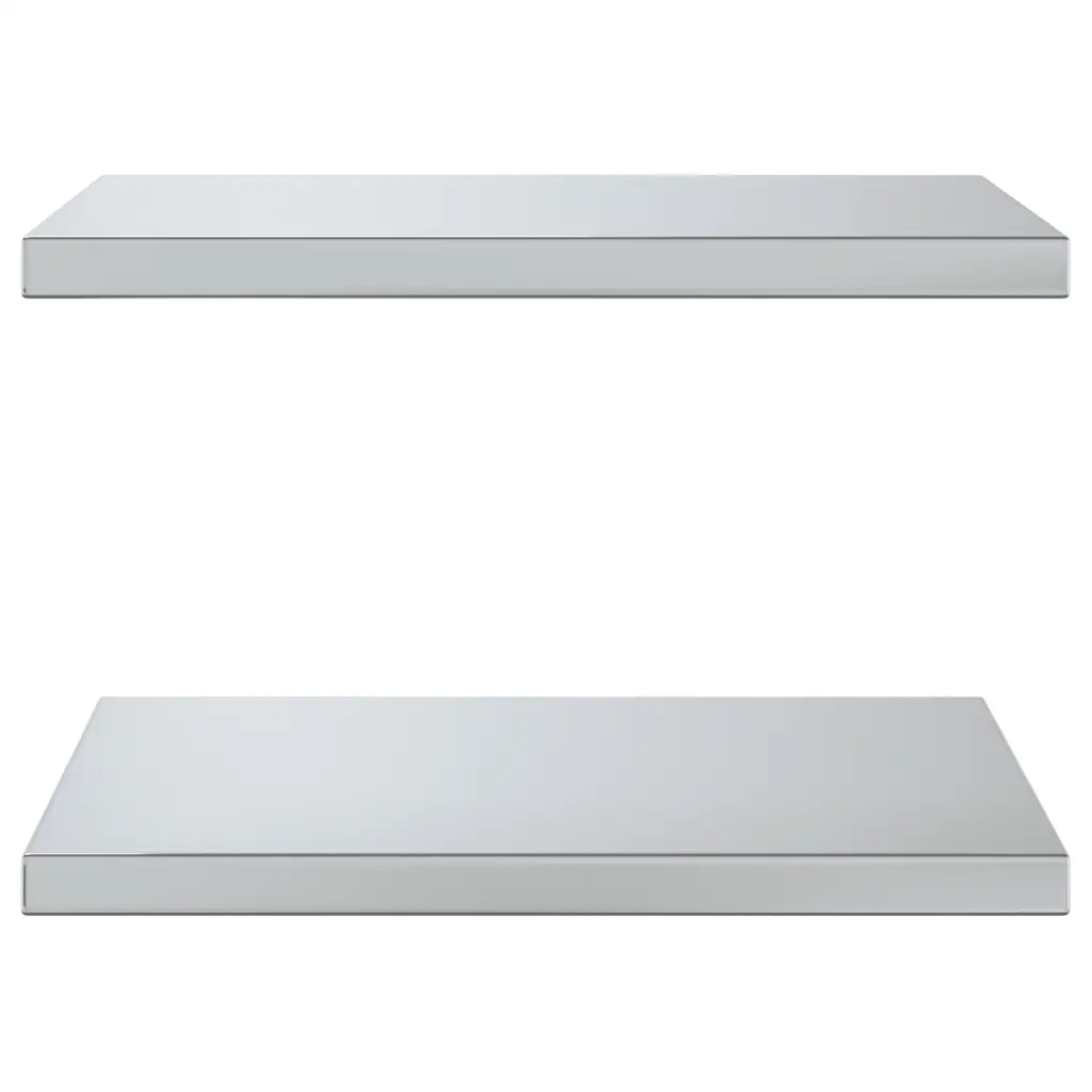 Mensole a Muro 2 pz 50x40 cm Argento in Acciaio Inossidabile 30284