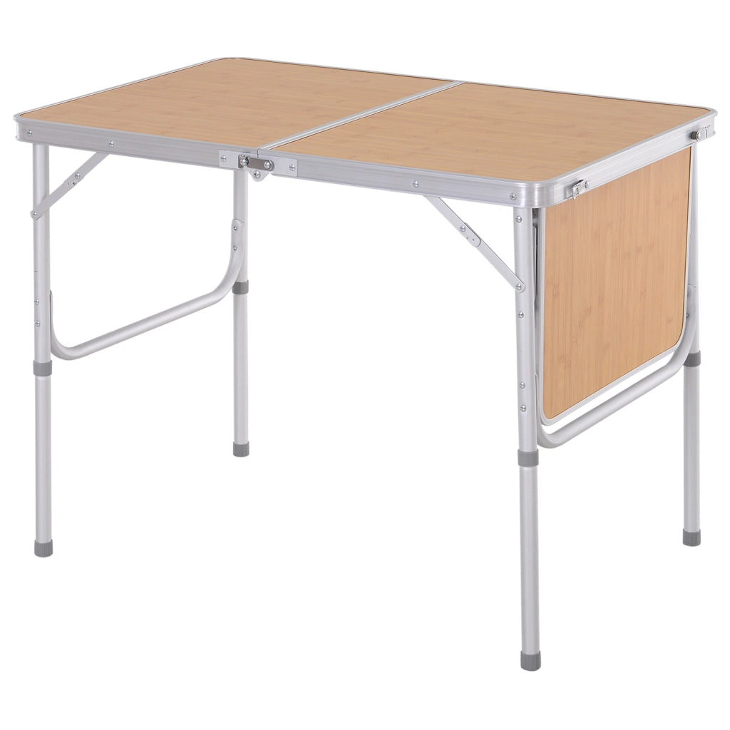 Tavolo pieghevole allungabile da giardino ¨C zephmum ¨C alluminio MDF effetto bamb¨´