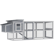 Pollaiolo per 4 Galline con Nido e Tettoia ¨C zephmum ¨C Grigio 264x82x89cm
