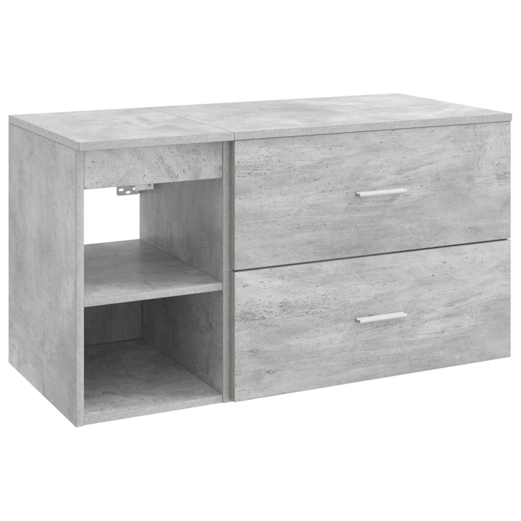 Set di mobili per il bagno 2 pcs Grigio Cemento 3403939