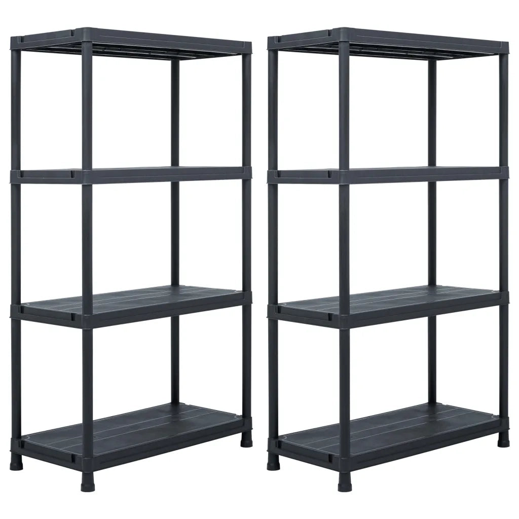 Scaffali 2 pz 60x30x138 cm Nero in Plastica cod mxl 53850