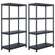 Scaffali 2 pz 60x30x138 cm Nero in Plastica cod mxl 53850