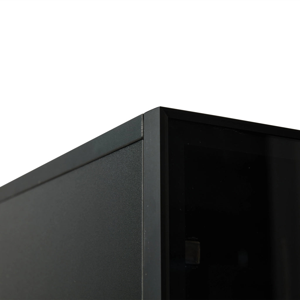 OKWISH Vetrina con 2 Ante in Vetro, 4 Ripiani e Mensole Regolabili, LED con Applicazione, per Soggiorno, 80 x 40 x 160 cm