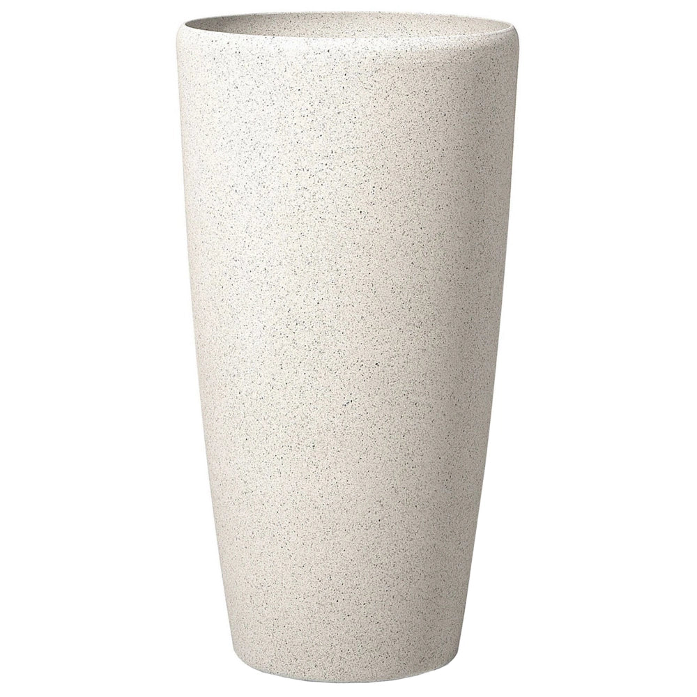 Vaso per fiori Fioriera alta in pietra beige 75 x ø 39 cm Accessori decorativi per interni e esterni moderni e minimalisti