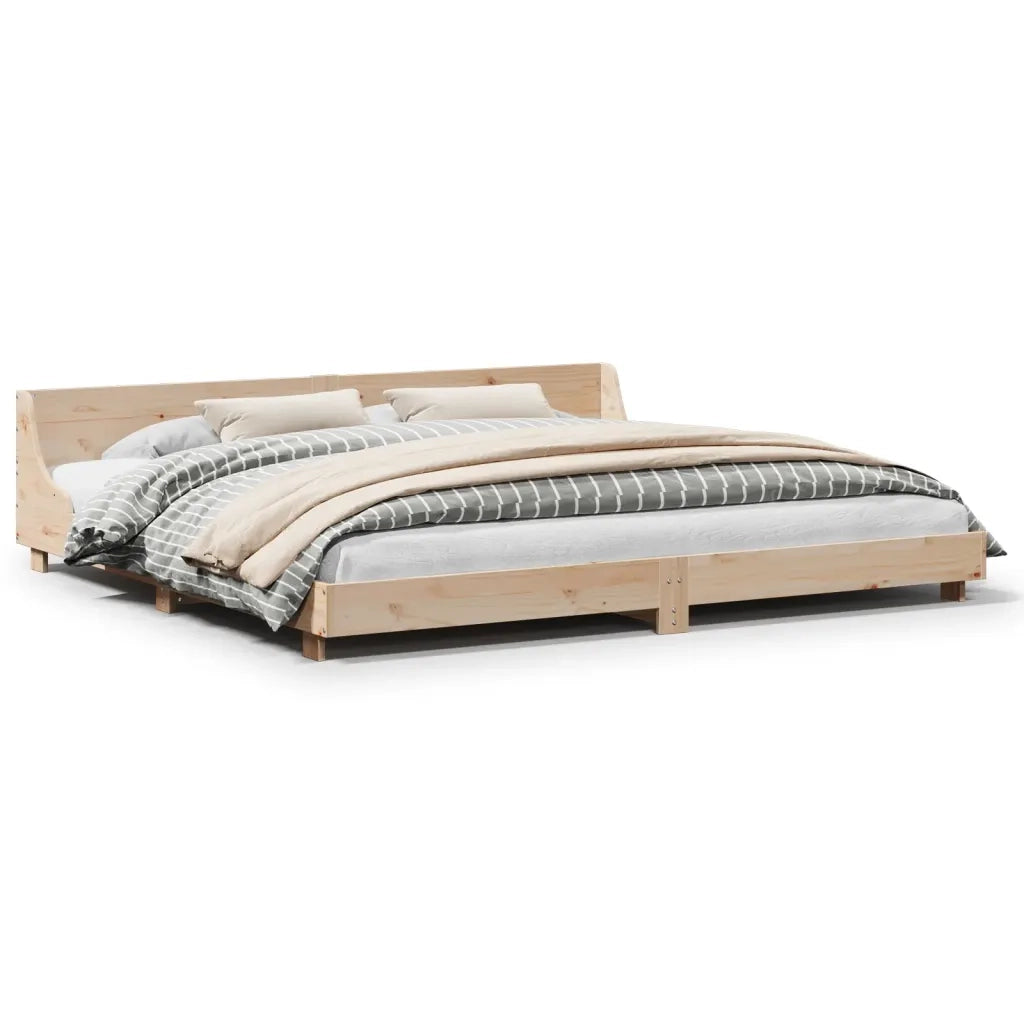 Letto matrimoniale | Letto per adulti | Letto senza Materasso 200x200 cm in Legno Massello di Pino