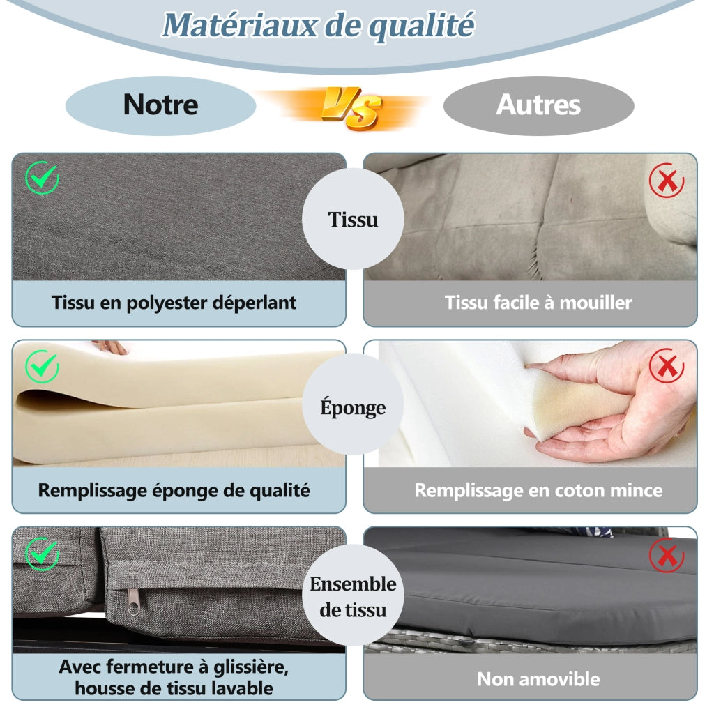 Set Lounge da Giardino Reclinabile ¨C MINIMAL ¨C Alluminio, Cuscini, Grigio