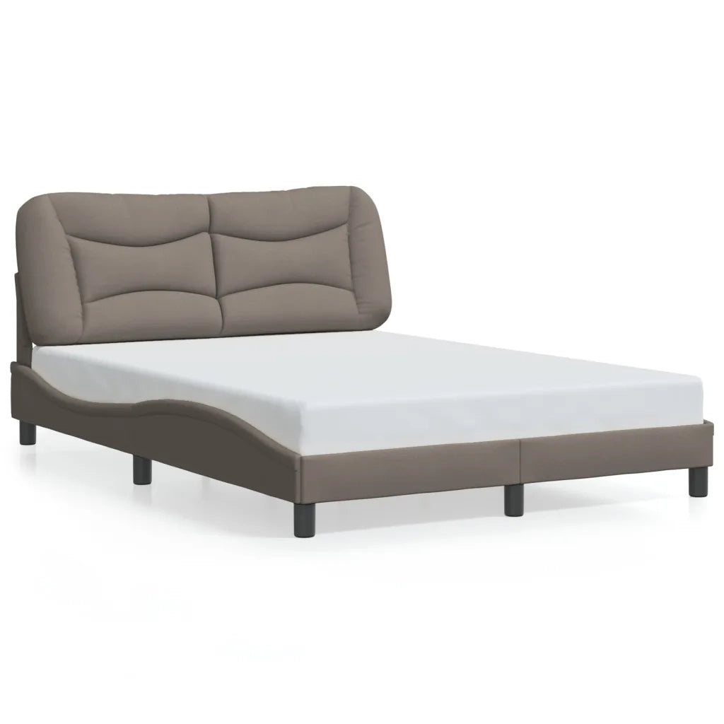 Giroletto con LED senza Materasso-Struttura Letto Hvar Tortora 120x200 cm Tessuto