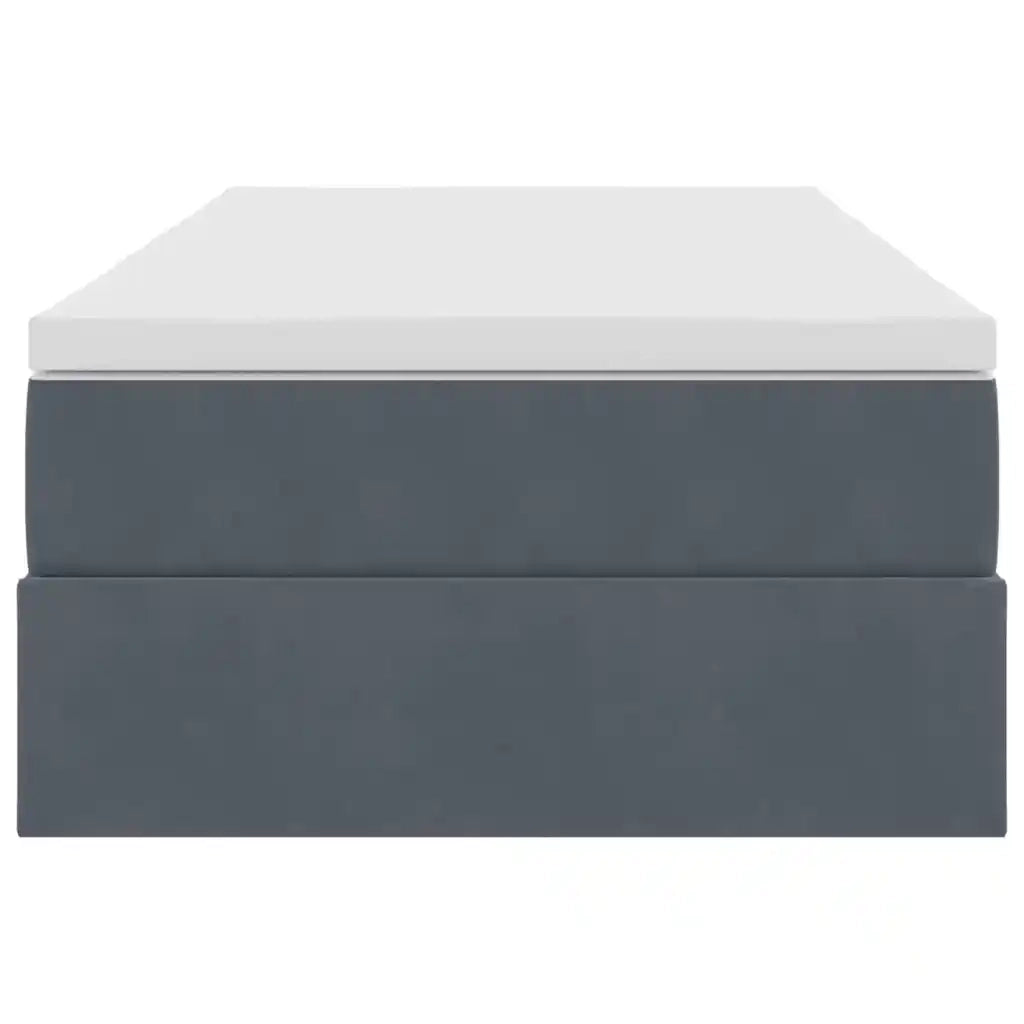 Letto con contenitore e materasso Grigio scuro 90 x 190 cm 3370270