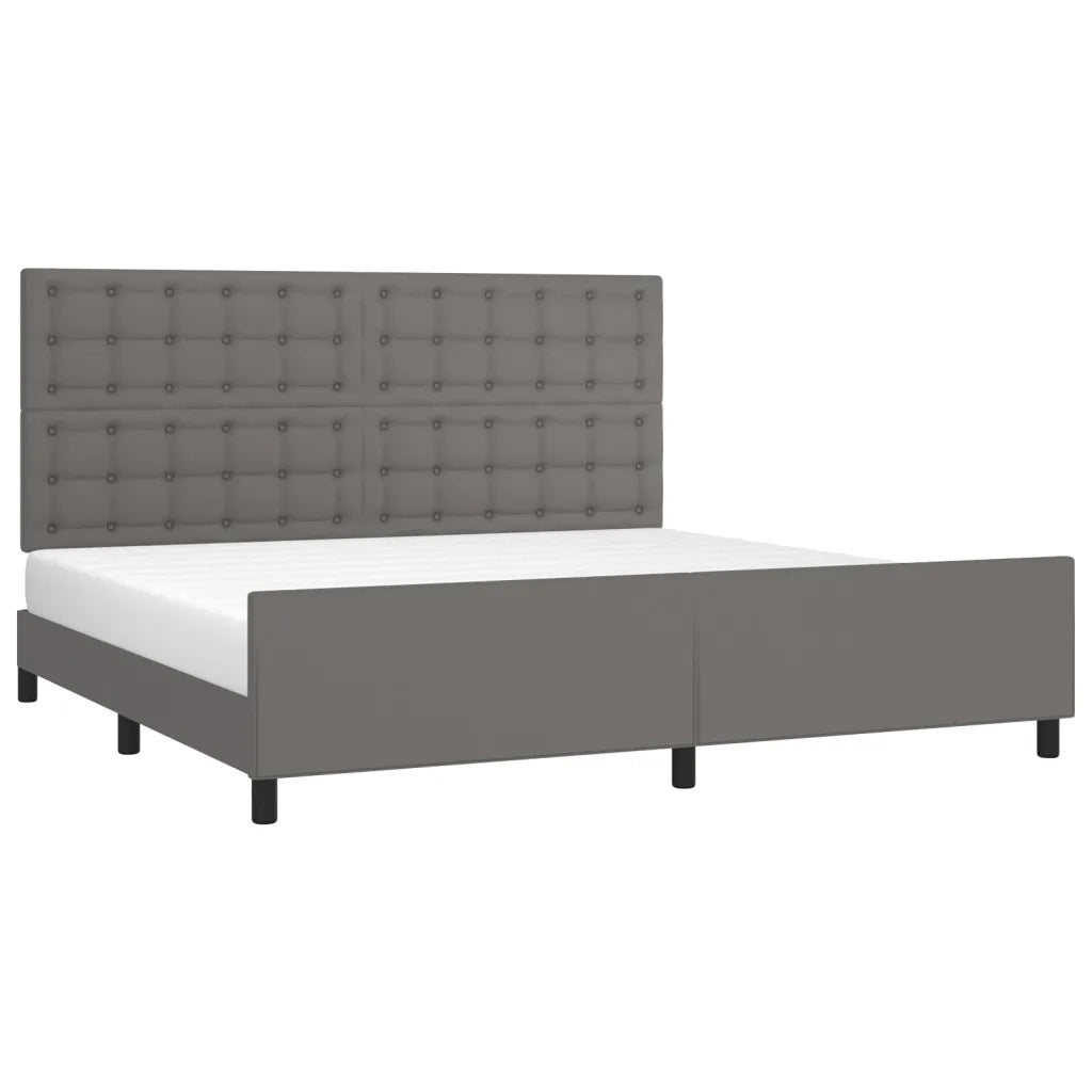 Giroletto con Testiera Grigio 200x200 cm in Similpelle cod mxl 59814