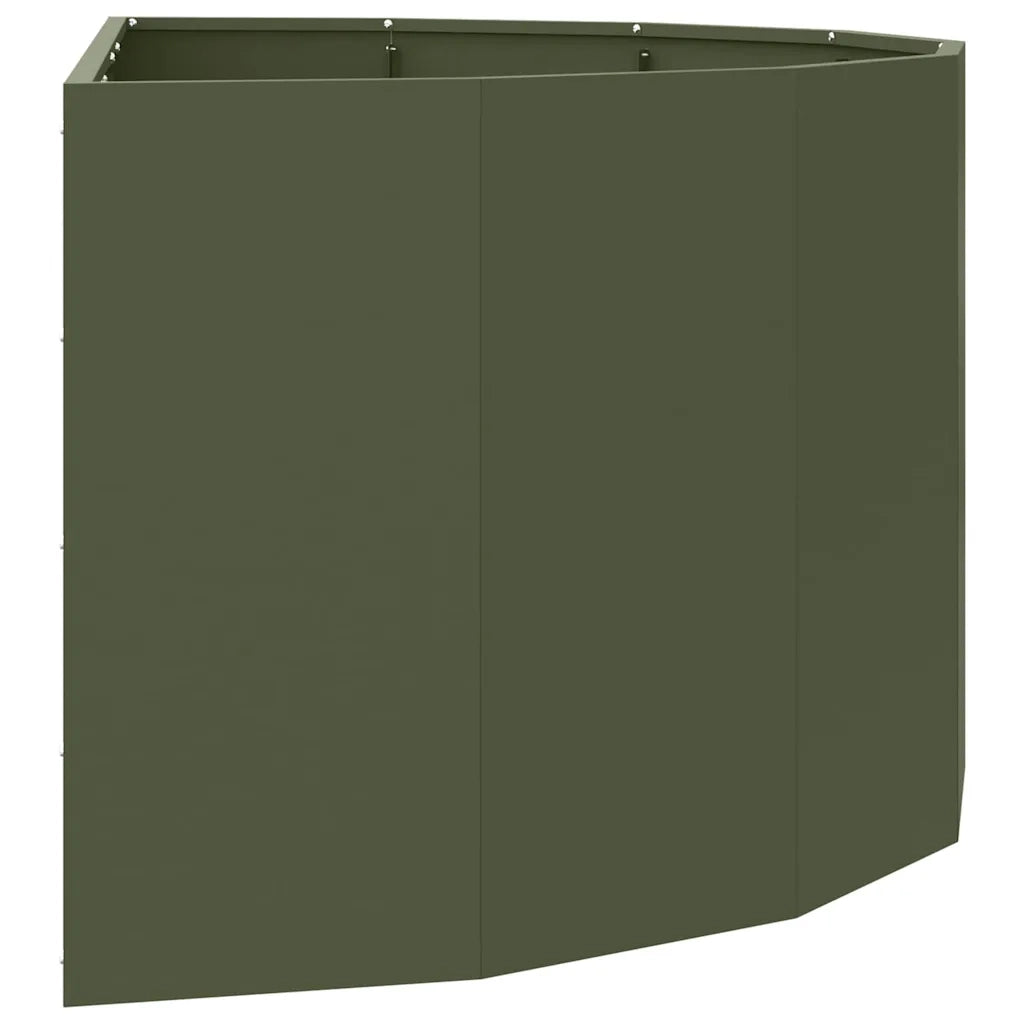 Fioriera-Vaso-Contenitore per Piante Verde oliva 120 x 60 x 50 cm Acciaio