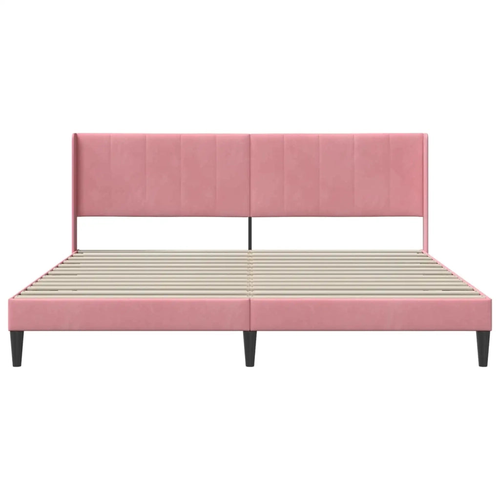 Struttura del letto con testiera Rosa 200 x 200 cm Velluto 42027530