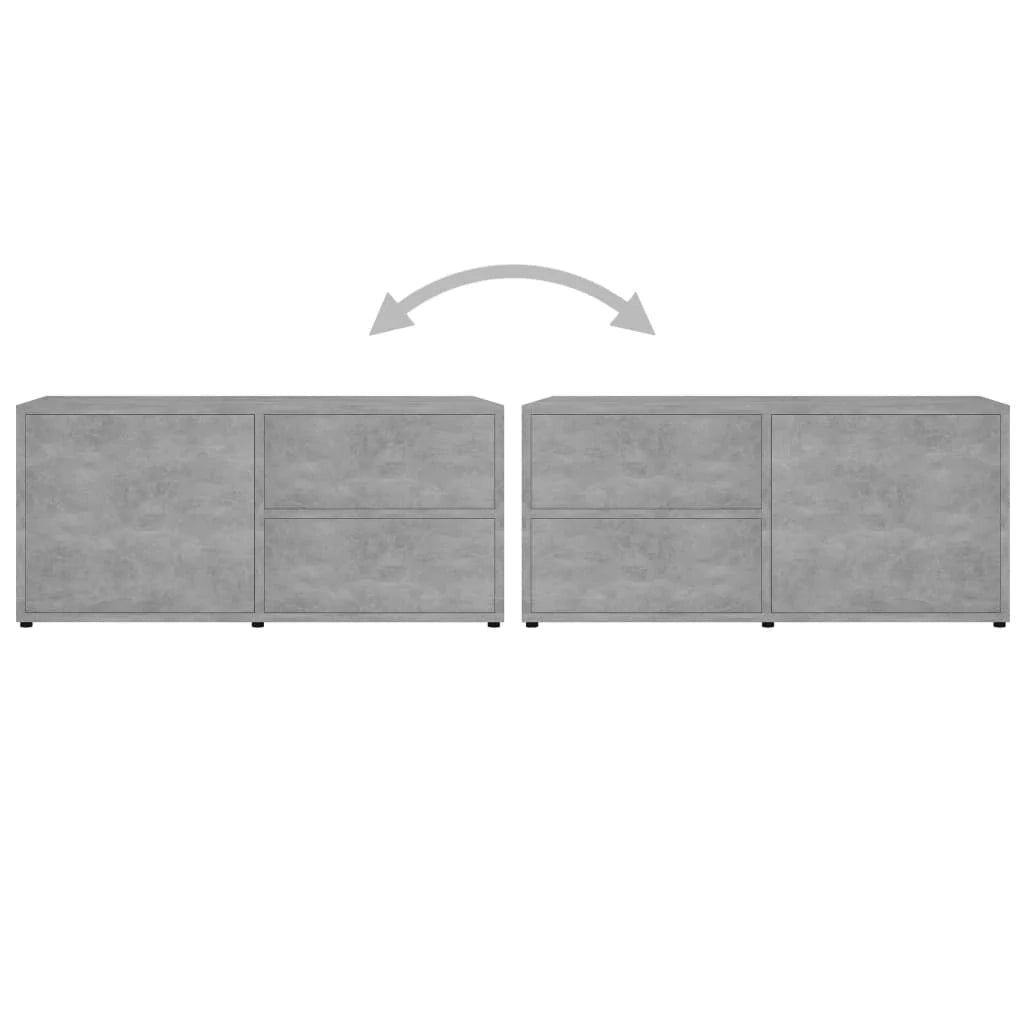 Mobile TV multimediale mensola TV credenza TV sala da pranzo soggiorno camera da letto 80 x 34 x 36 cm legno ingegnerizzato grigio 02_0026260