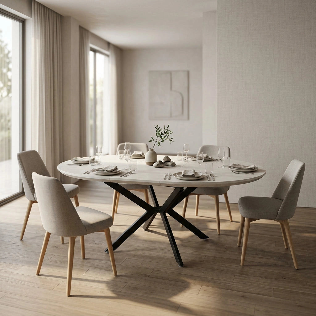 Tavolo da pranzo rotondo allungabile 120/160x120 - VESTA