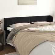 Testiera ad Orecchio-Testata con Orecchie Nera 183x23x78/88 cm in Velluto 829724