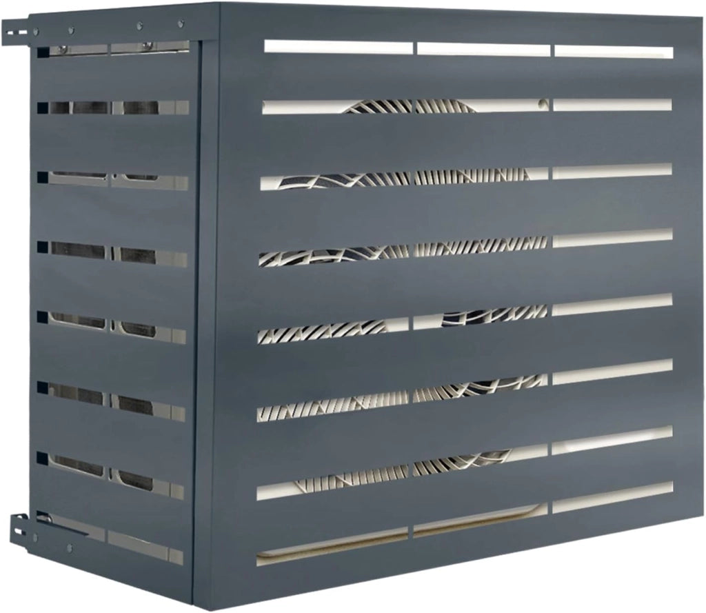 Copertura per condizionatore d'aria in metallo grigio carbone per unità esterna 95 x 48 x 80 cm