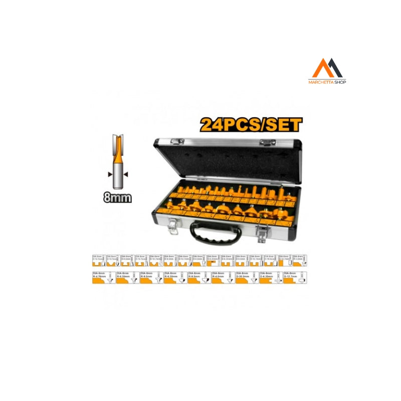 SET VALIGETTA ALLUMINIO 24 FRESE GAMBO 8MM