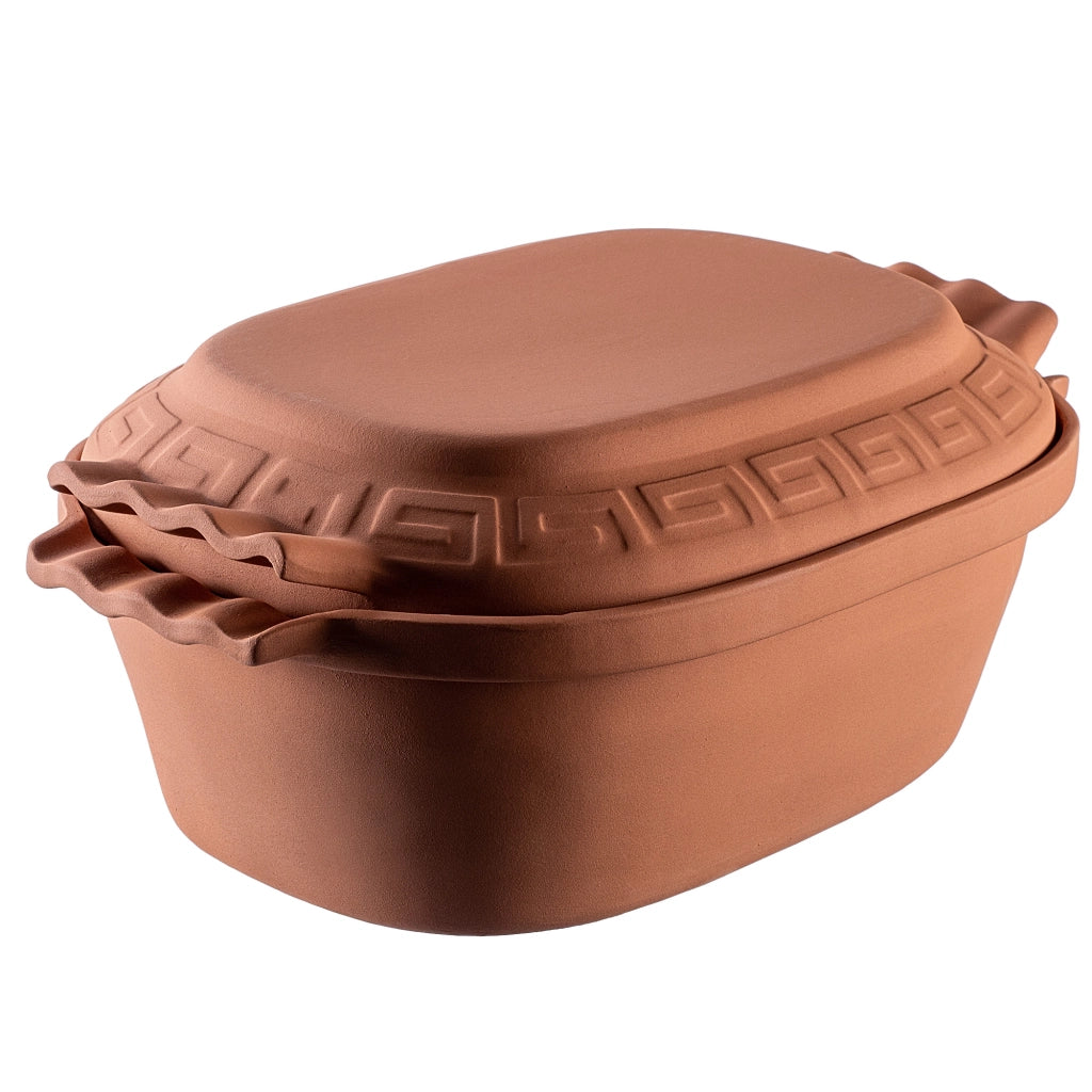 Vaso in terracotta KADAX Roman Clay Pot 6L Vaso in terracotta Forma ovale grande con coperchio