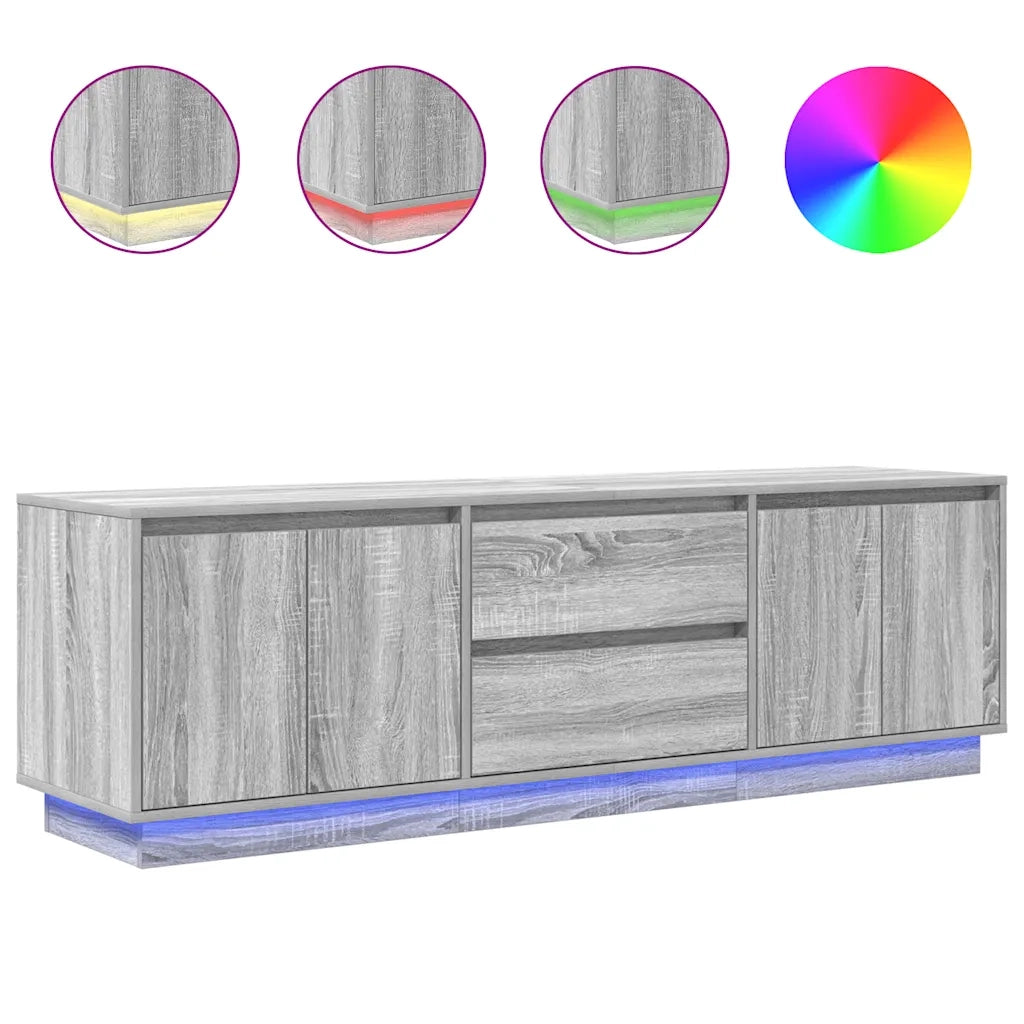 Mobile Porta TV con Luci LED Grigio Sonoma 160,5x41x50 cm 3328431