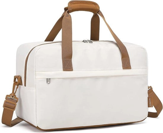 Borsa a Mano Unisex Weekender per Viaggi - Beige/Bruno (40x20x25cm)