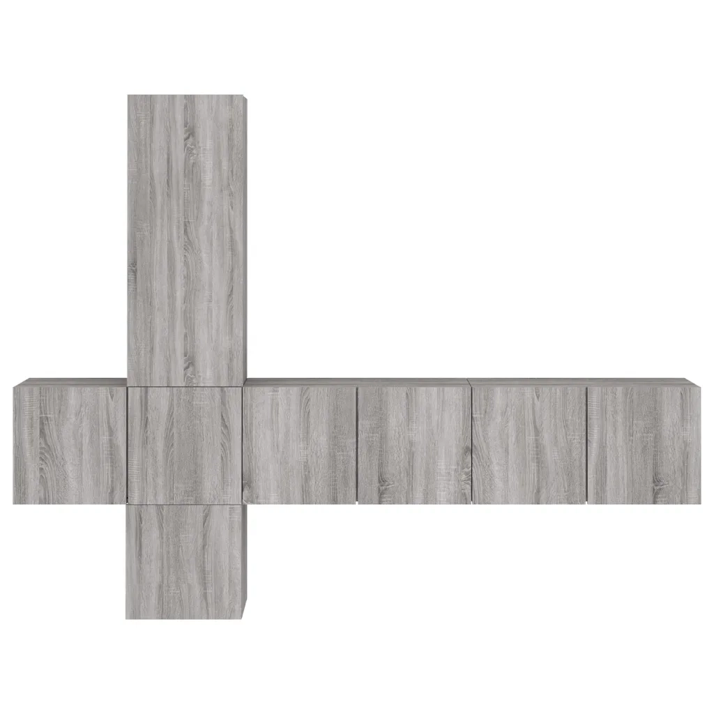 Mobili TV a Muro 5pz Grigio Sonoma in Legno Multistrato 3216462