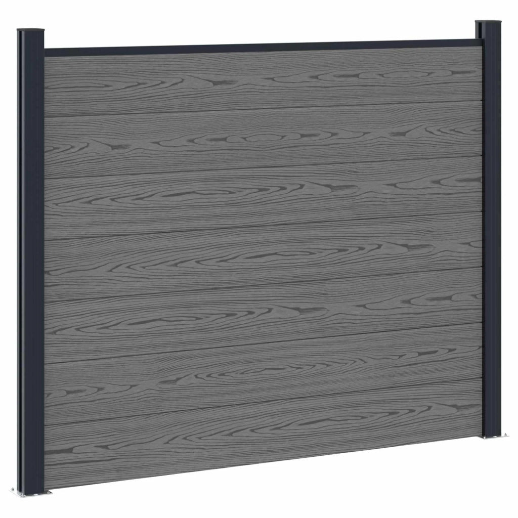 Pannello di Recinzione WPC e Alluminio Grigio 42039065