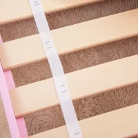 Letto per Bambini con Sponde e Fantasia a Fiocchi e Cuori, Età 3-6 Anni, 143x74x59cm, Rosa