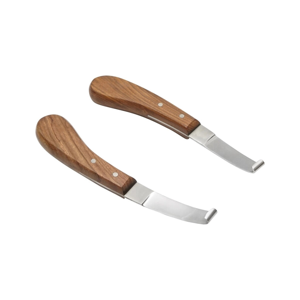 Set 2 Coltelli professionale per la pulizia degli zoccoli cavalli 210mm 2 Coltelli sinistra destra per la pulizia degli zoccoli Breckner Germany