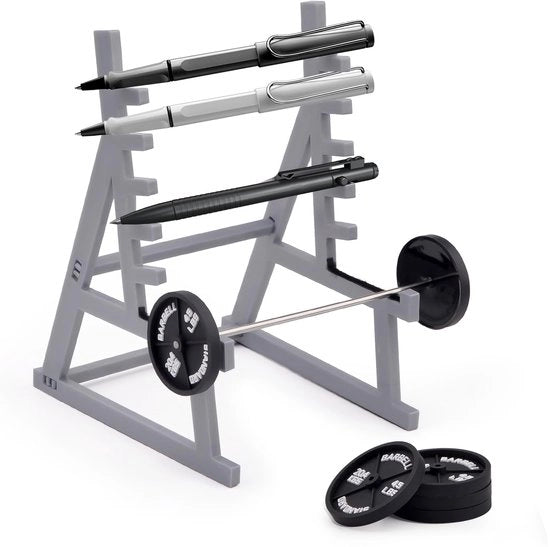 Squash Rack Pen Holder, Mini-sostegno per attrezzatura fitness, Carrello per halter con tema fitness, Sostegno per penne con tema fitness per il tavolo da lavoro, per appassionati di fitness e cultori di sollevamento pesi