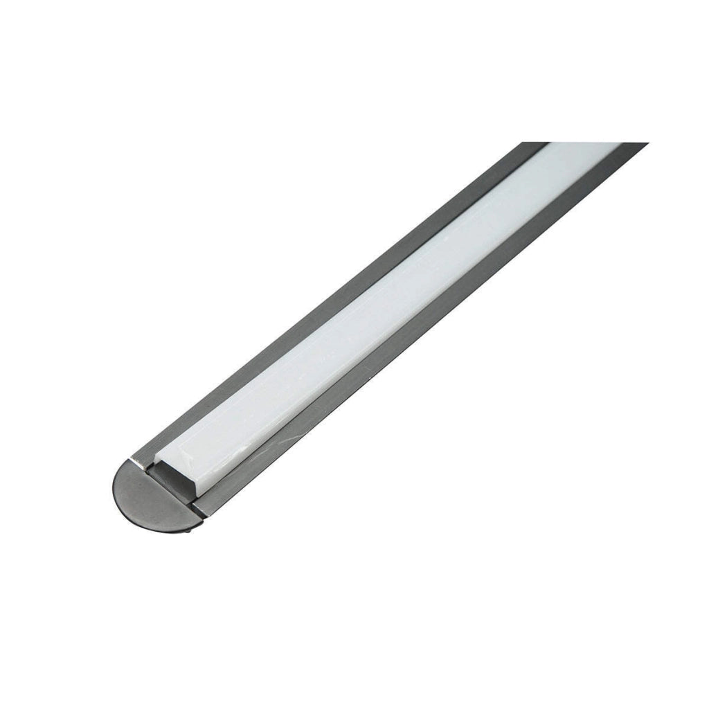 Profilo in alluminio per strisce LED 21,7x6,7x2000mm, incorporato con diffusore opaco, striscia massima 12mm