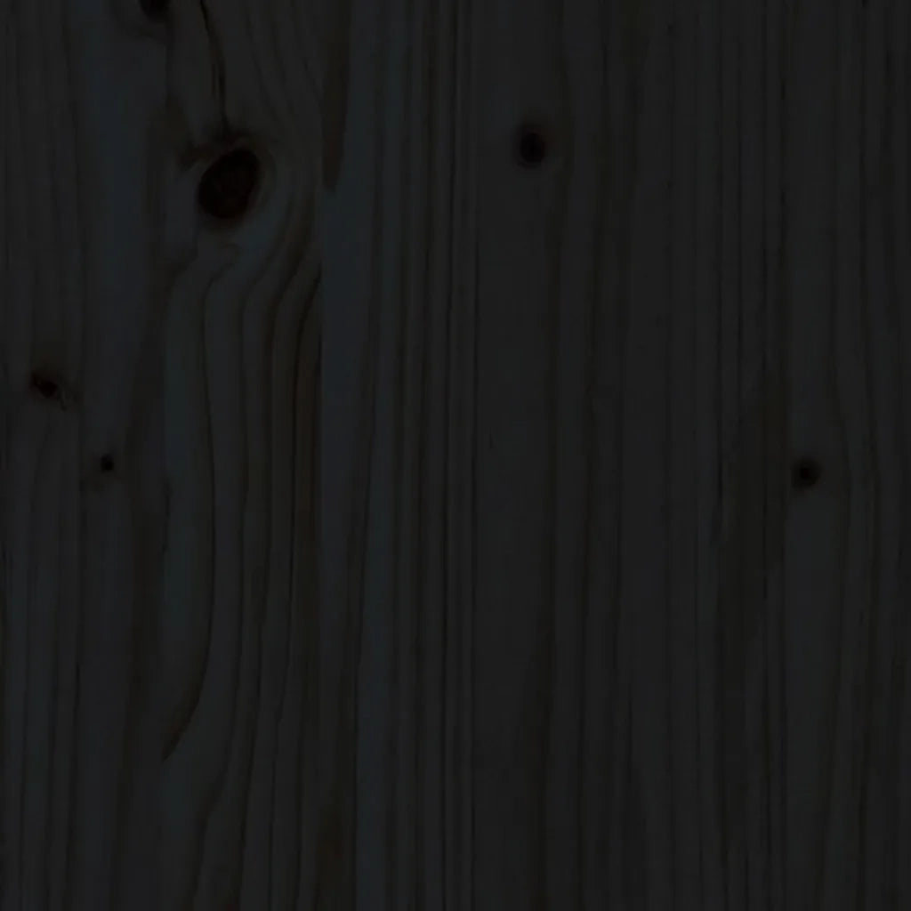 Testiera | Testata per Letto Nera 95,5x4x100 cm in Legno Massello di Pino