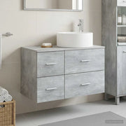 Set di mobili per il bagno 2 pz Grigio Cemento 3404011