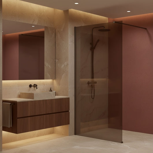 Parete Doccia Rea Flexi Brown / Titan 80