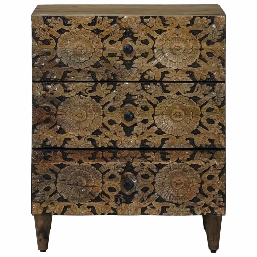Mobiletto da Letto con cassetto Marrone 50 x 33 x 60 cm