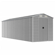 Casetta da giardino cabina ripostiglio capanno da esterno capanno per attrezzi robusta colore chiaro 191 x 640 x 198 cm acciaio zincato grigio 02_0022247