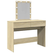 Toeletta | Tavolo da Trucco con LED Rovere Sonoma 100x40x130 cm