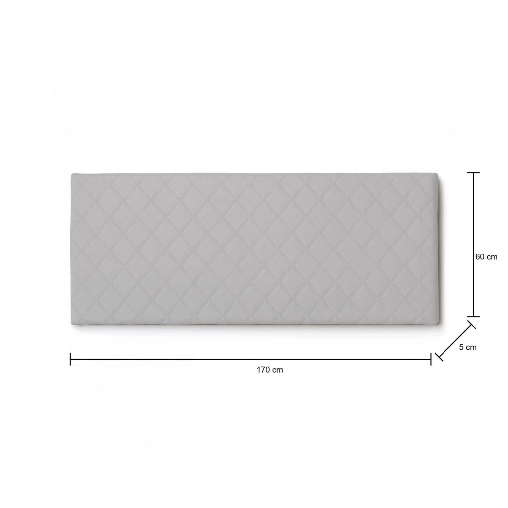 Letto matrimoniale Amarillide, Testata in ecopelle a muro, Made in Italy, adatta a letto Matrimoniale, cm 170x60, Bianco